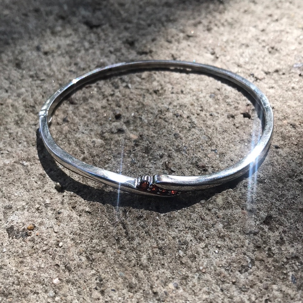 Ruby Red Rhinestone Bracelet - image 1